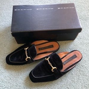 Steve Madden Black Velvet Mules Size 7
